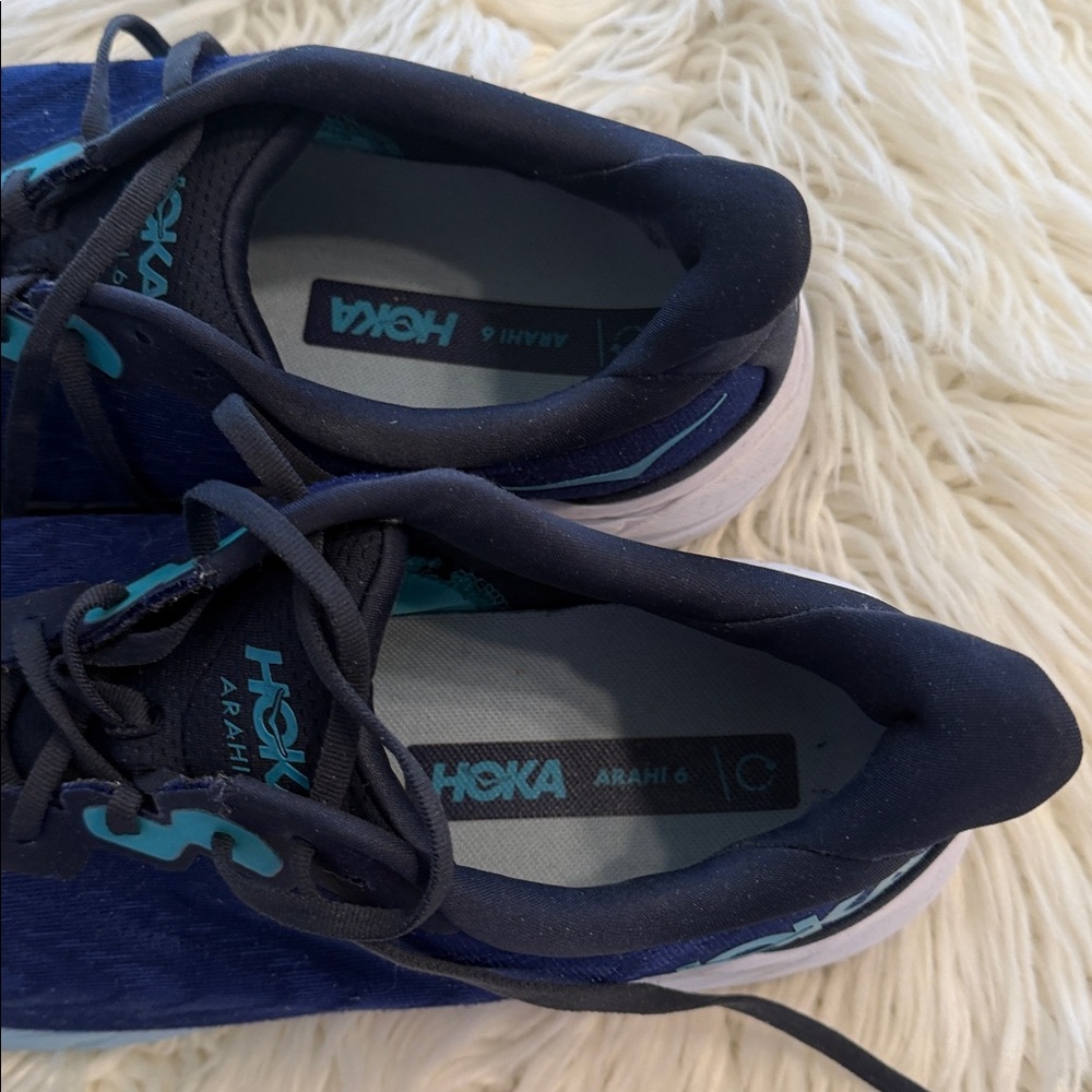 Hoka Men's Blue and White Athletic Shoes size 13D very good condition see photos - Picture 3 of 12